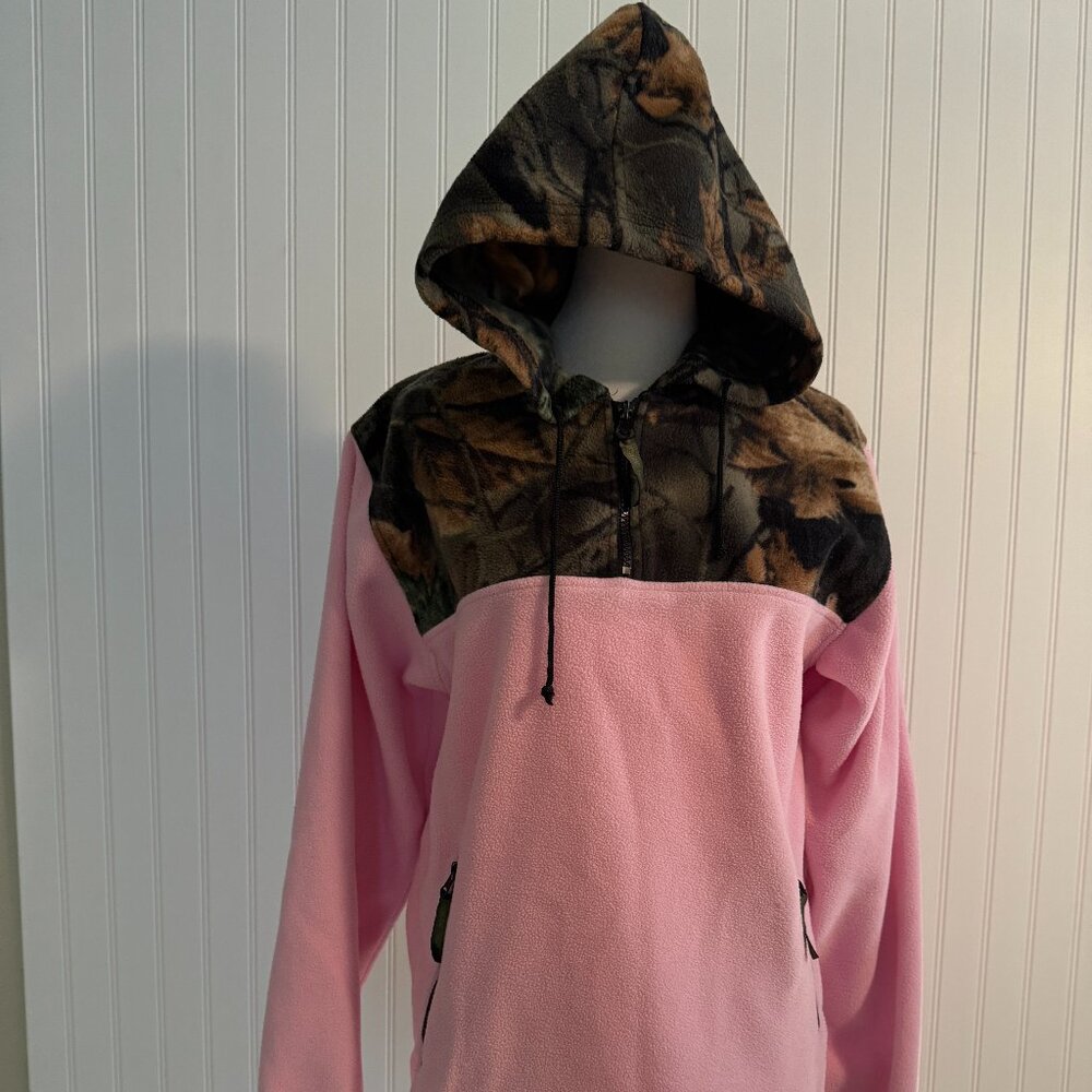 Trail Crest Pink Camo Pull Over Hoodie 1/4 Zip Highland Timber Women's X-Small